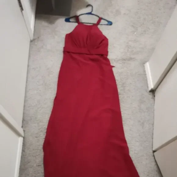 Christina Wu Style 22741 Chiffon Bridesmaid Dress in Claret Color. - Picture 3 of 8